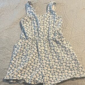 Romper in Blue and White